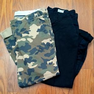 Gap Girlfriend Chino pants black camo size 8